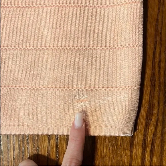 Guess | Women’s Size XS Salmon Pink Ribbed Bodycon Mini Dress - Picture 5 of 13
